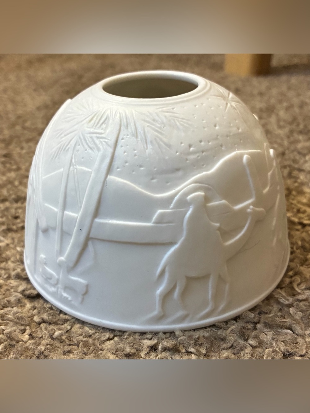 Domed Ceramic Nativity Votive Holder. Has Never Been Used. Box Not Included. $10